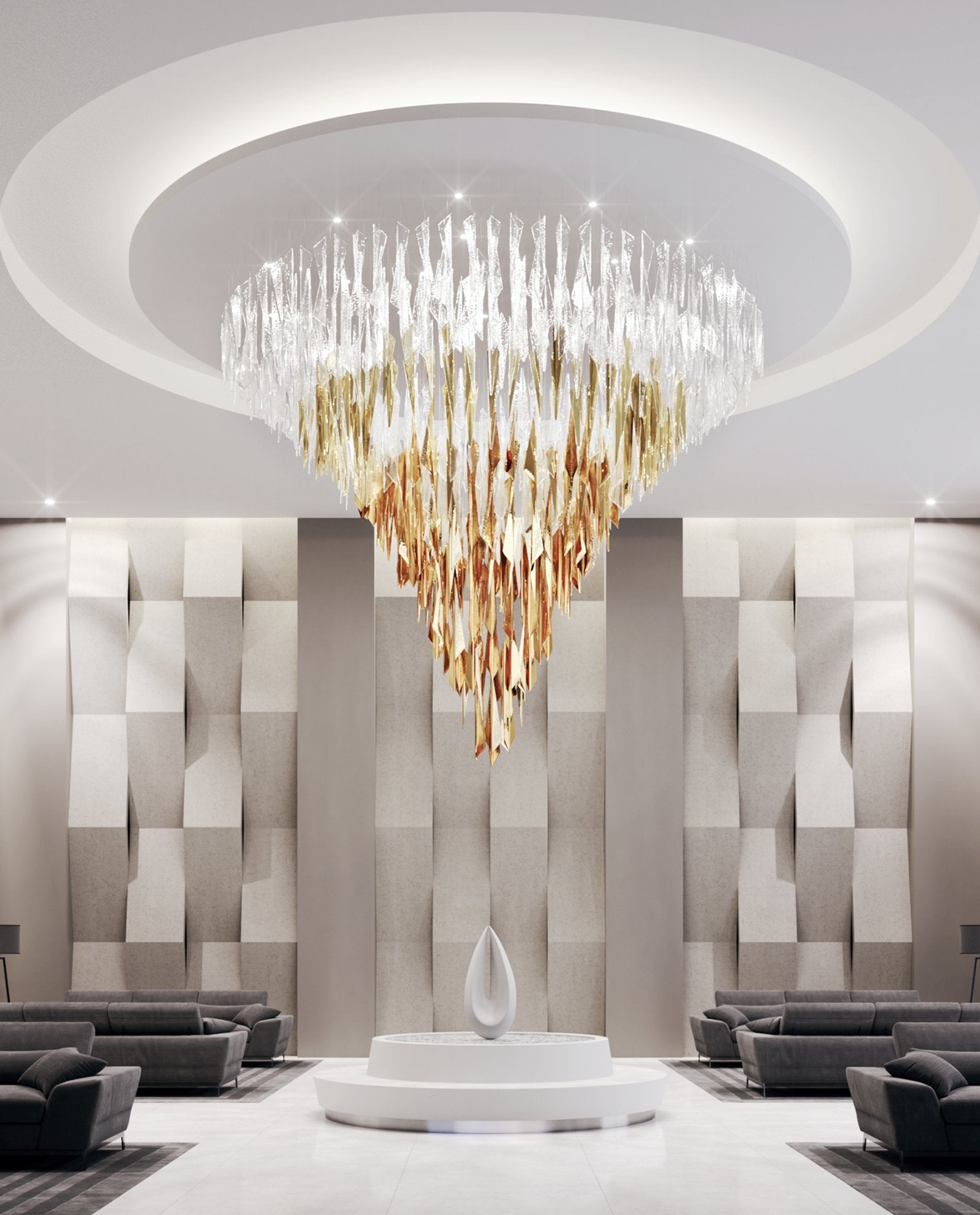 Airy Angled Glass Contemporary Chandelier - CasaraHouse
