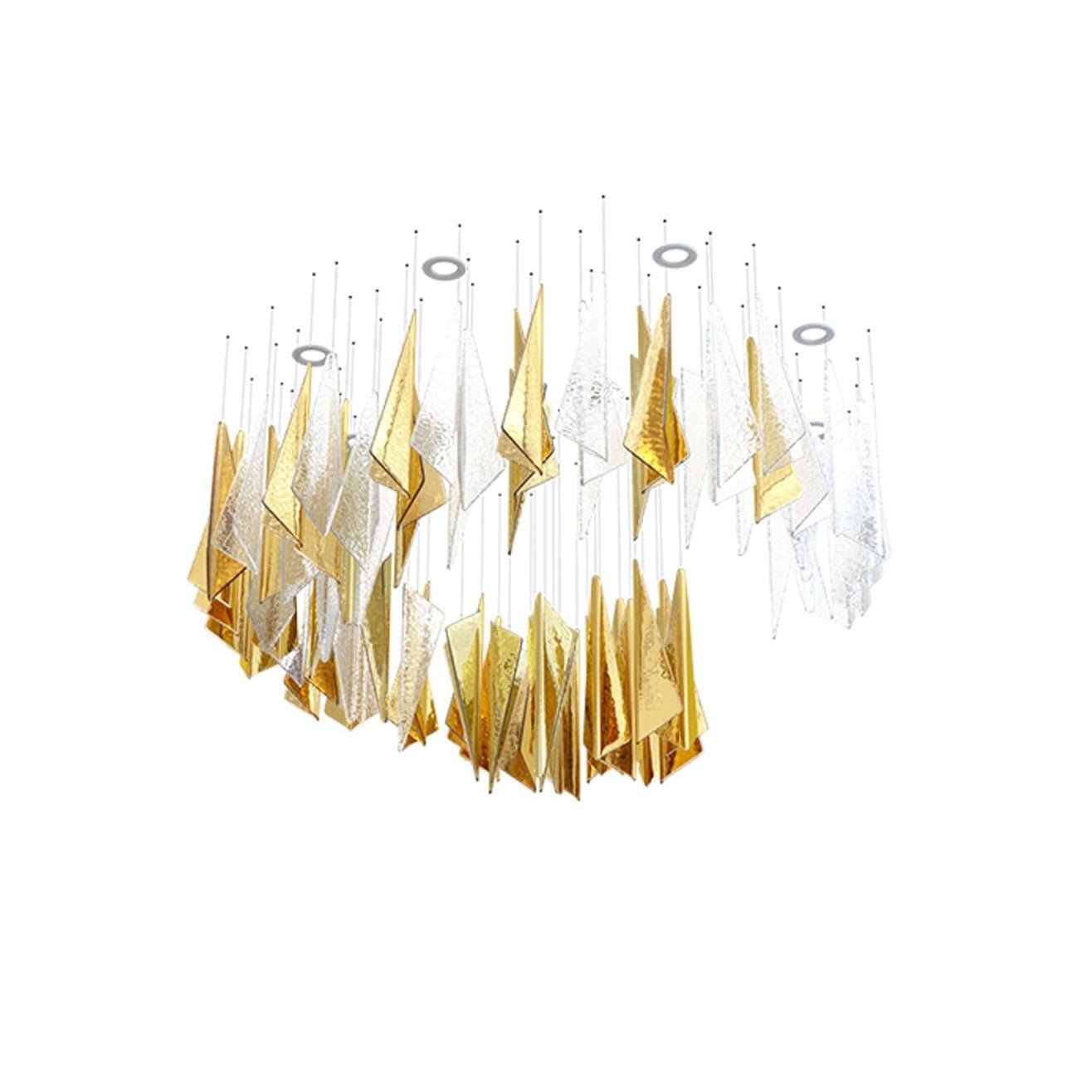 Airy Angled Glass Contemporary Chandelier - CasaraHouse