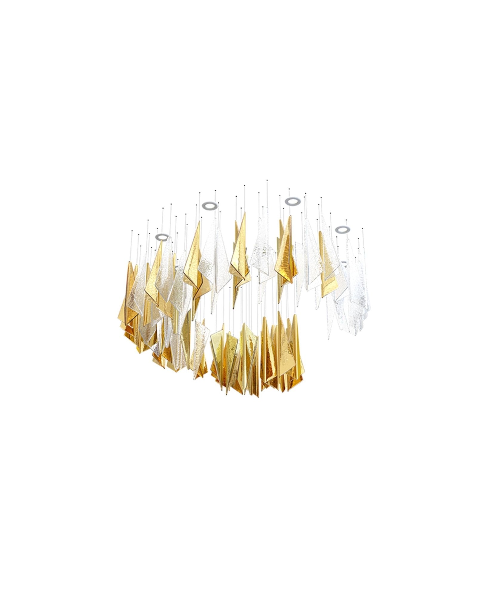 Airy Angled Glass Contemporary Chandelier - CasaraHouse