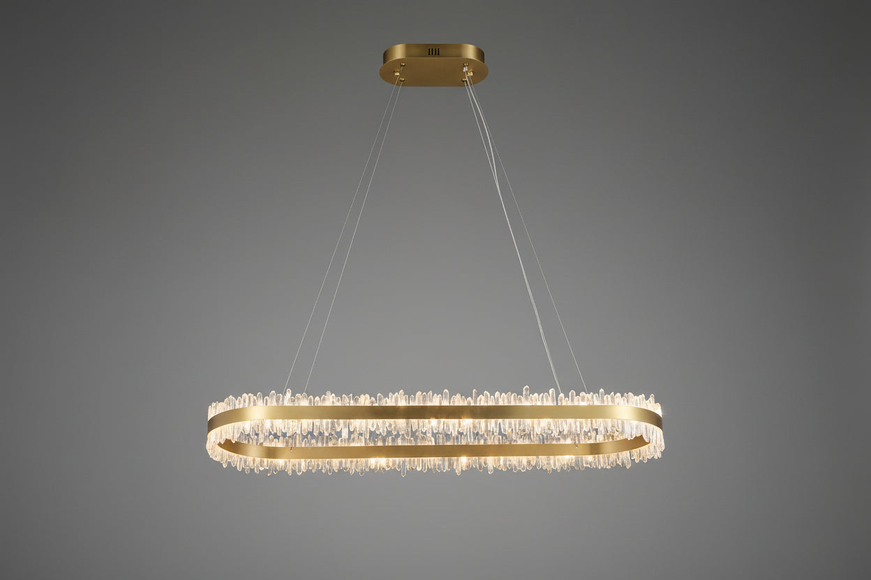 Modern 47 Inch Linear Chandelier Modern Quartz Crystal Chandelier for Dining Room - CasaraHouse Main image