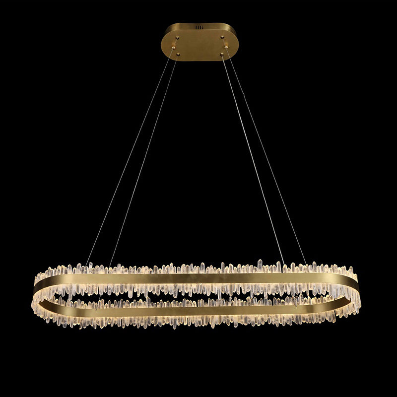Cervine Quartz Stone Linear Chandelier Quartz Crystal Chandelier 47"