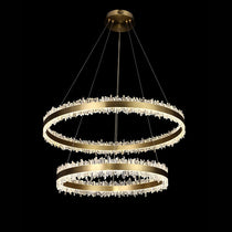 Cervine Quartz Stone Double Round Rings Quartz Crystal Chandelier