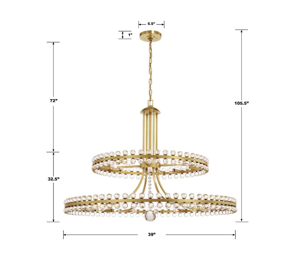 Clover 24 Light Crystal Chandelier 39''W
