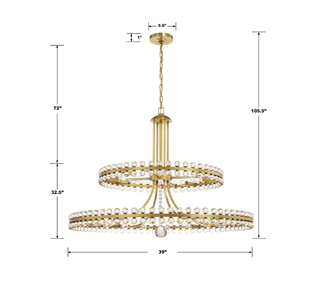Clover 24 Light Crystal Chandelier 39''W