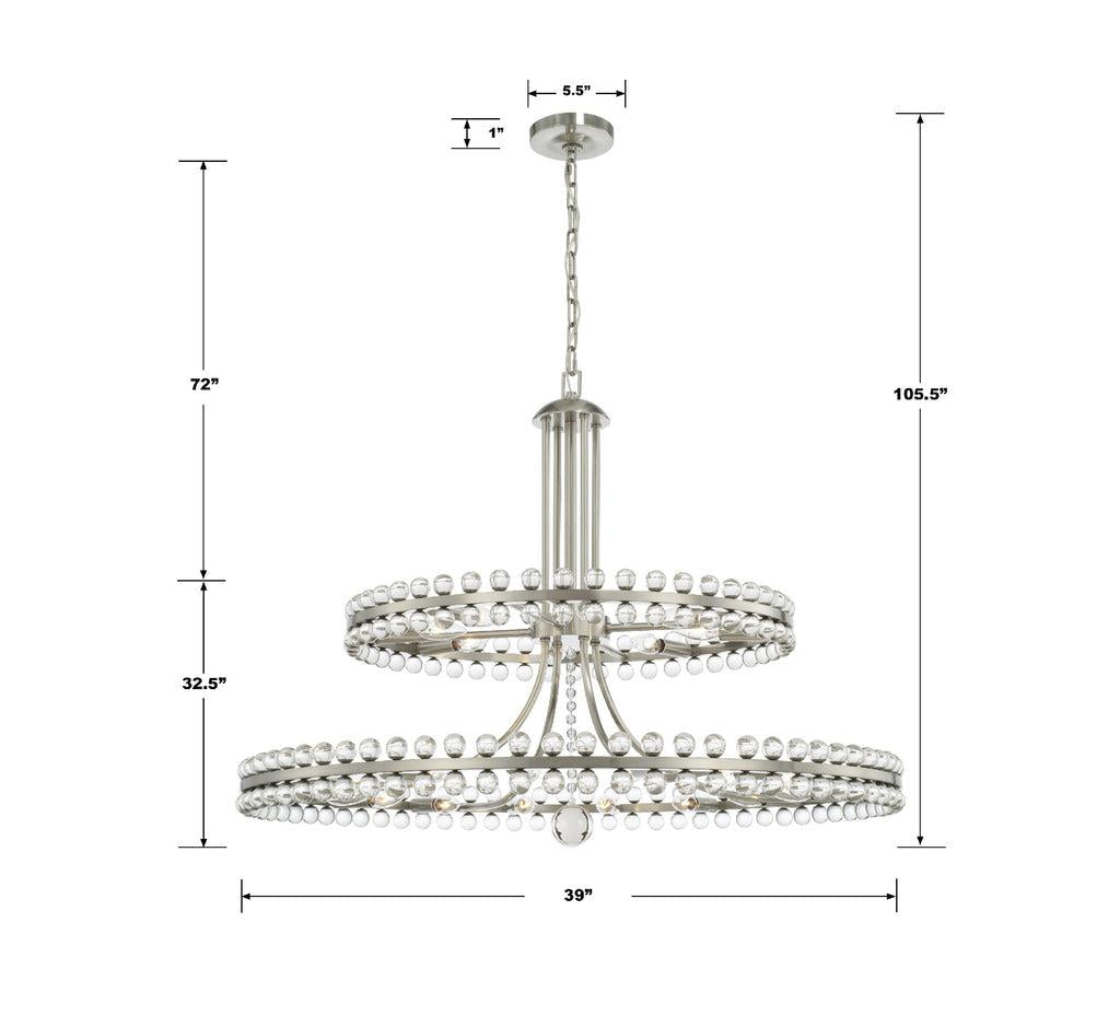 Clover 24 Light Crystal Chandelier 39''W