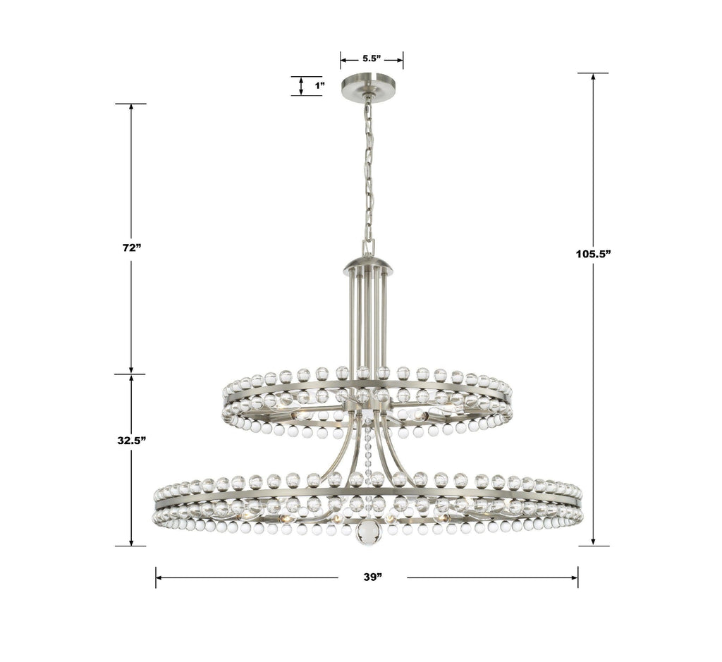 Clover 24 Light Crystal Chandelier 39''W