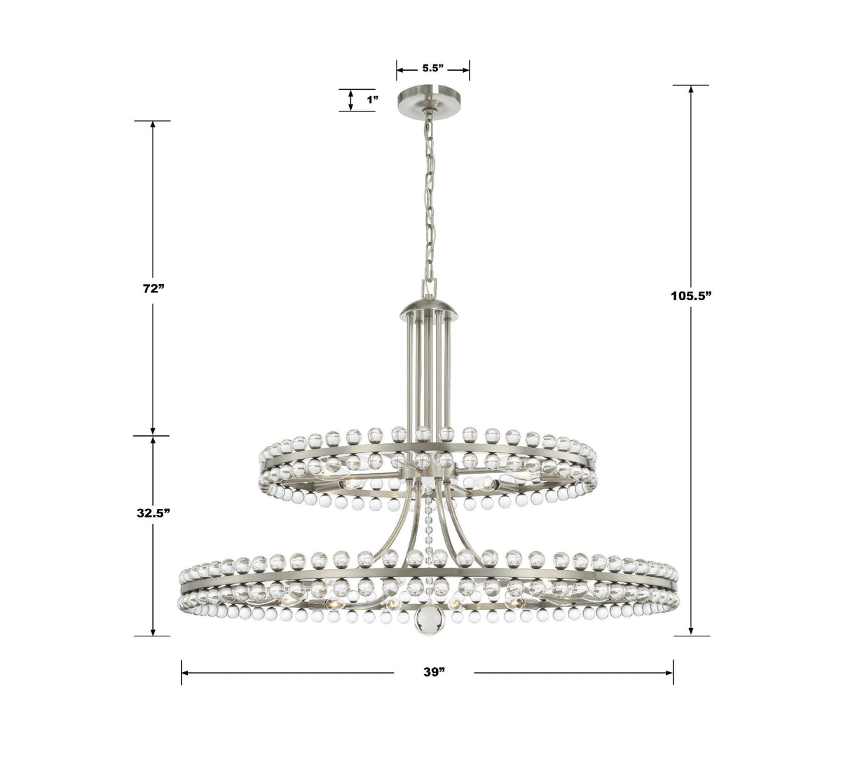 Clover 24 Light Crystal Chandelier 39''W