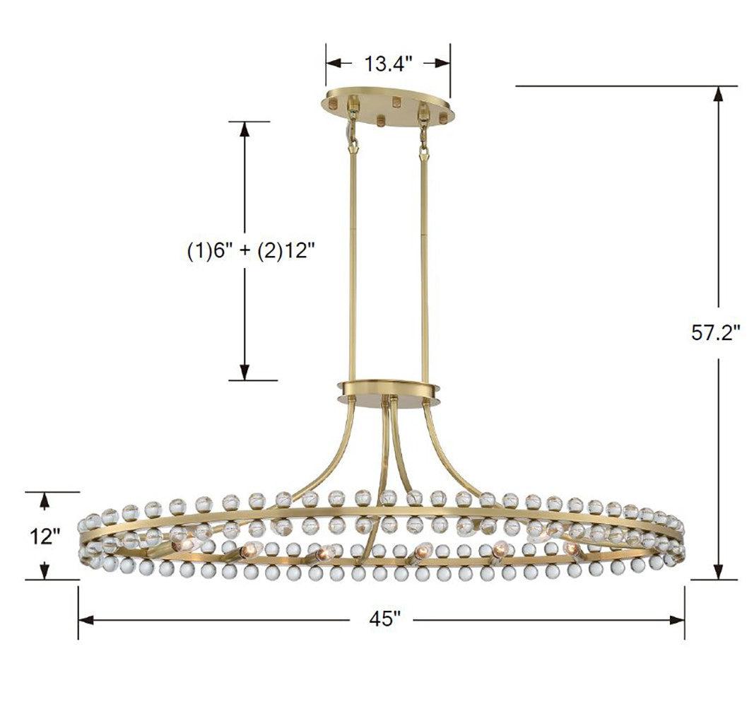 Clover Crystal Light Chandelier 45''W