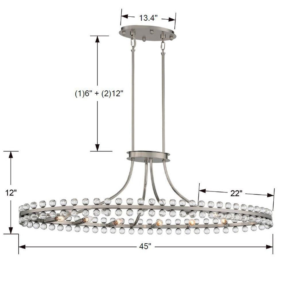 Clover Crystal Light Chandelier 45''W