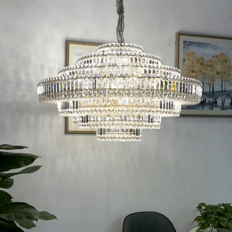 Cake Shape Luxury Crystal Chandelier