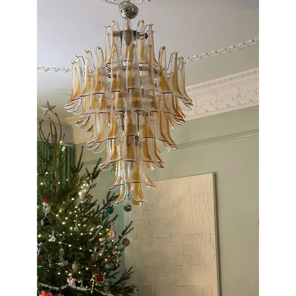 Caramello Murano Glass Petal Chandelier