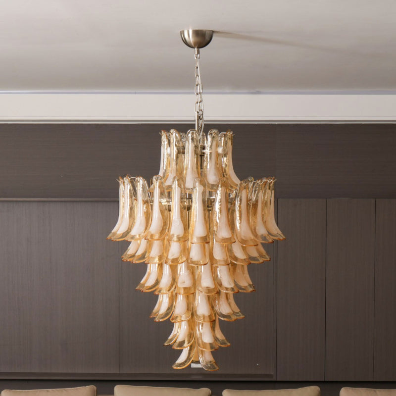 Caramello Murano Glass Petal Chandelier