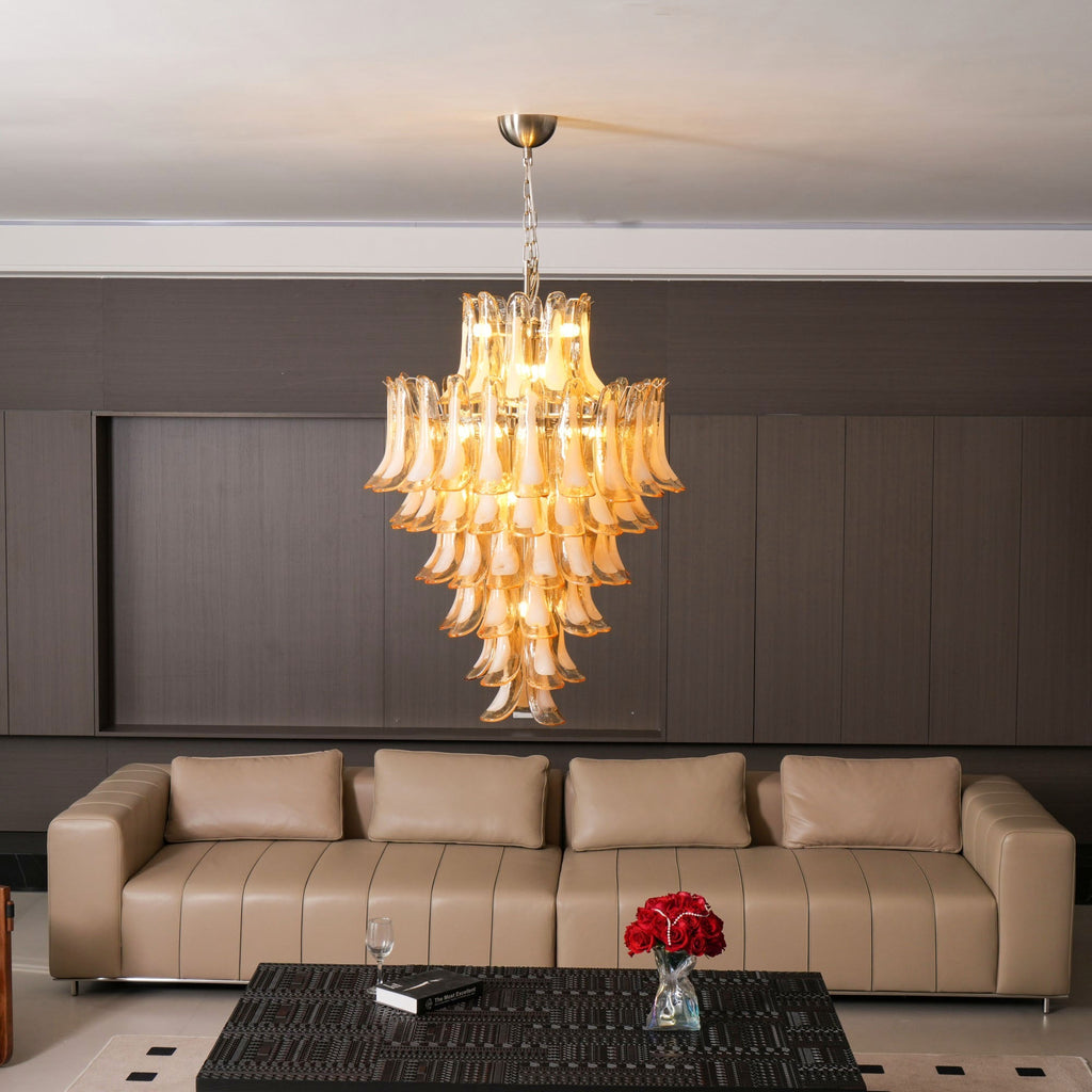 Caramello Murano Glass Petal Chandelier