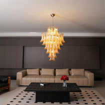 Designer Amber Cloud Murano Glass Petals Chandelier - CasaraHouse