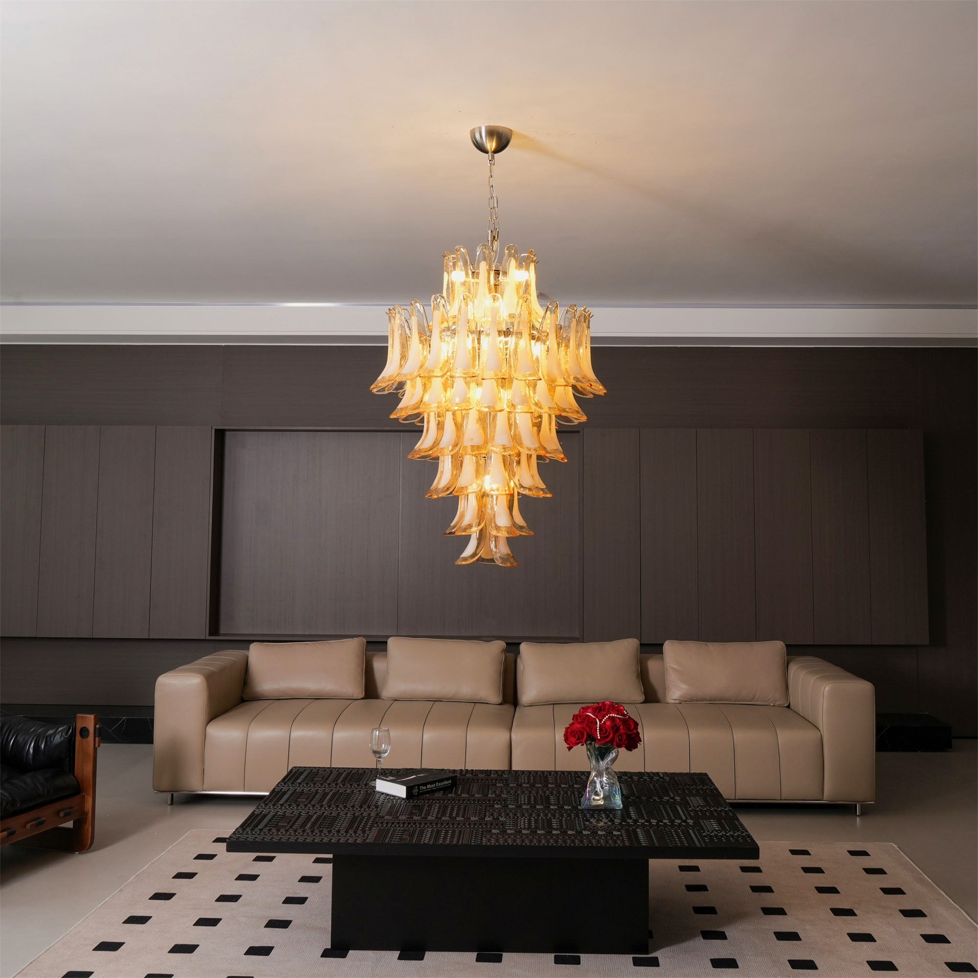 Caramello Murano Glass Petal Chandelier