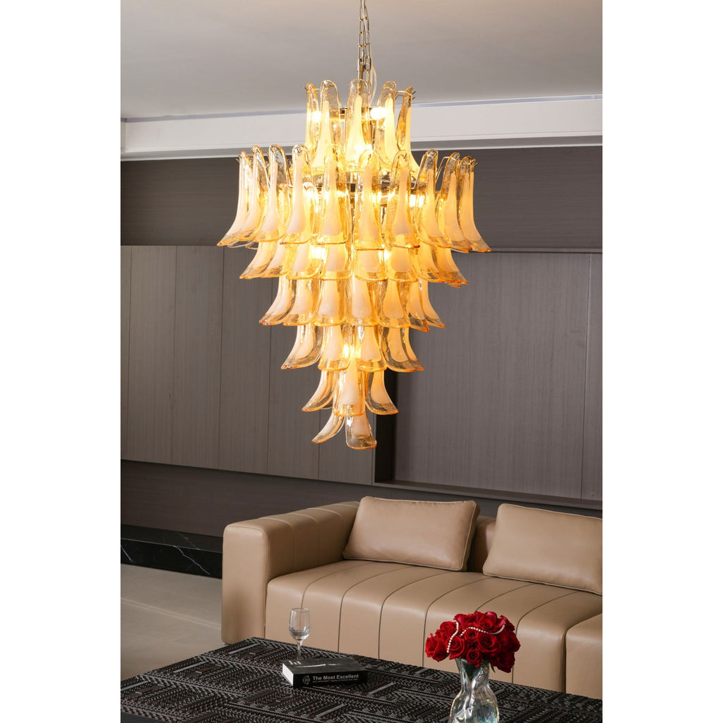 Caramello Murano Glass Petal Chandelier