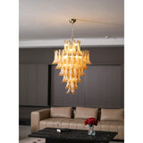 Designer Amber Cloud Murano Glass Petals Chandelier - CasaraHouse