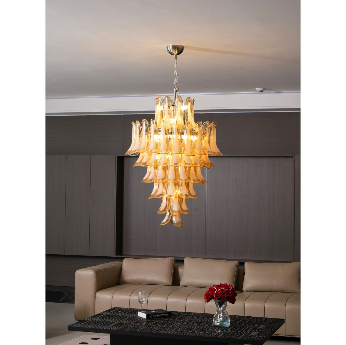 Caramello Murano Glass Petal Chandelier