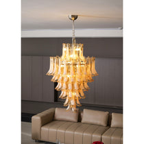 Designer Amber Cloud Murano Glass Petals Chandelier - CasaraHouse