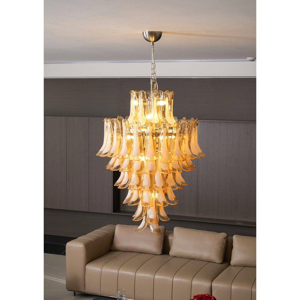 Caramello Murano Glass Petal Chandelier