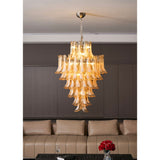 Designer Amber Cloud Murano Glass Petals Chandelier - CasaraHouse