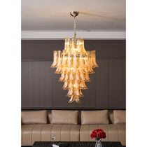 Designer Amber Cloud Murano Glass Petals Chandelier - CasaraHouse