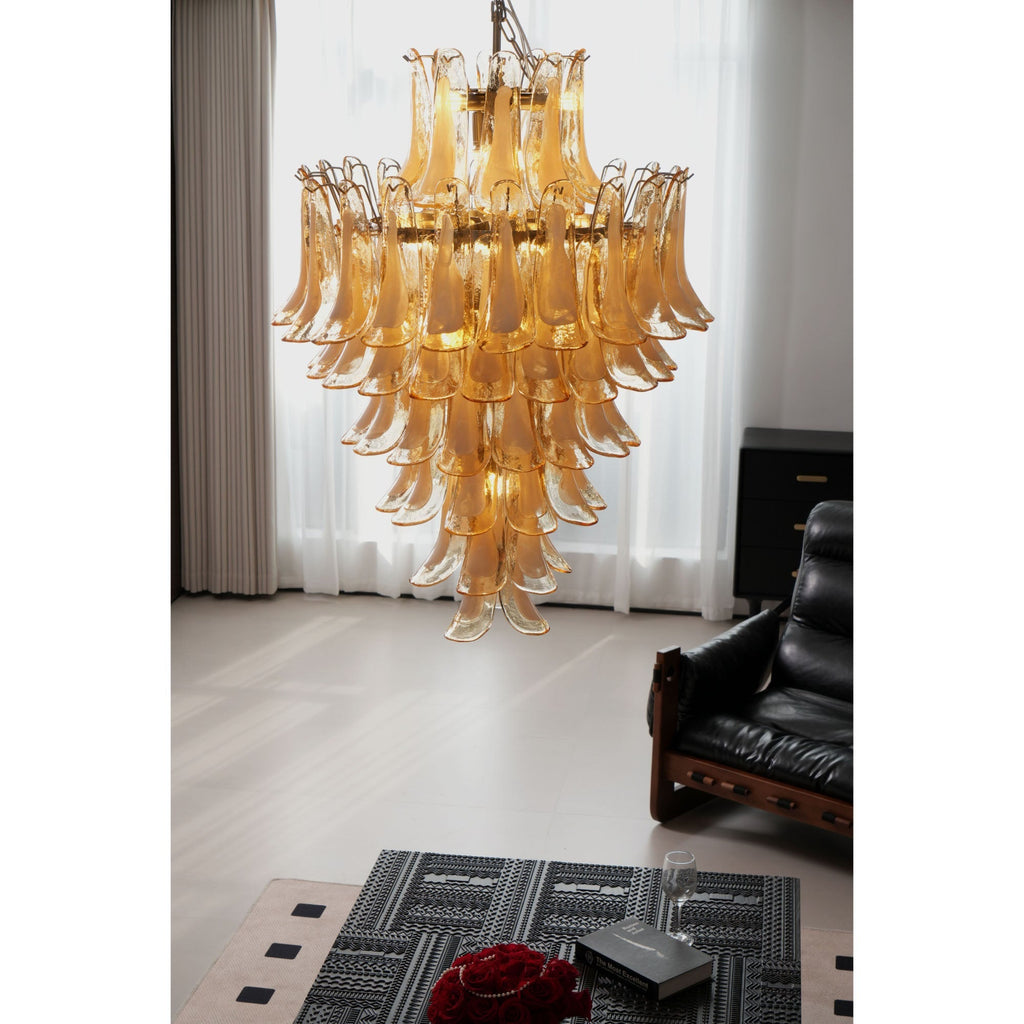 Caramello Murano Glass Petal Chandelier