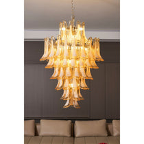 Designer Amber Cloud Murano Glass Petals Chandelier - CasaraHouse