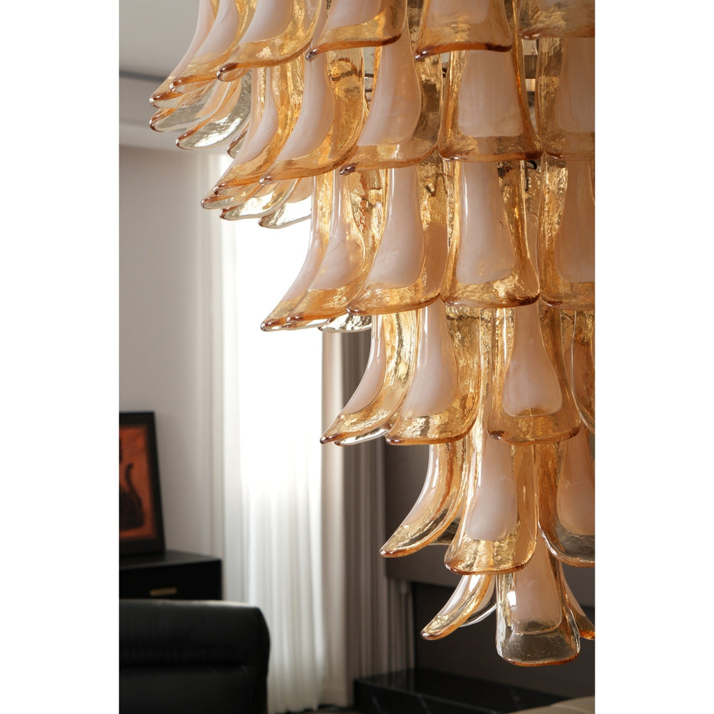 Caramello Murano Glass Petal Chandelier