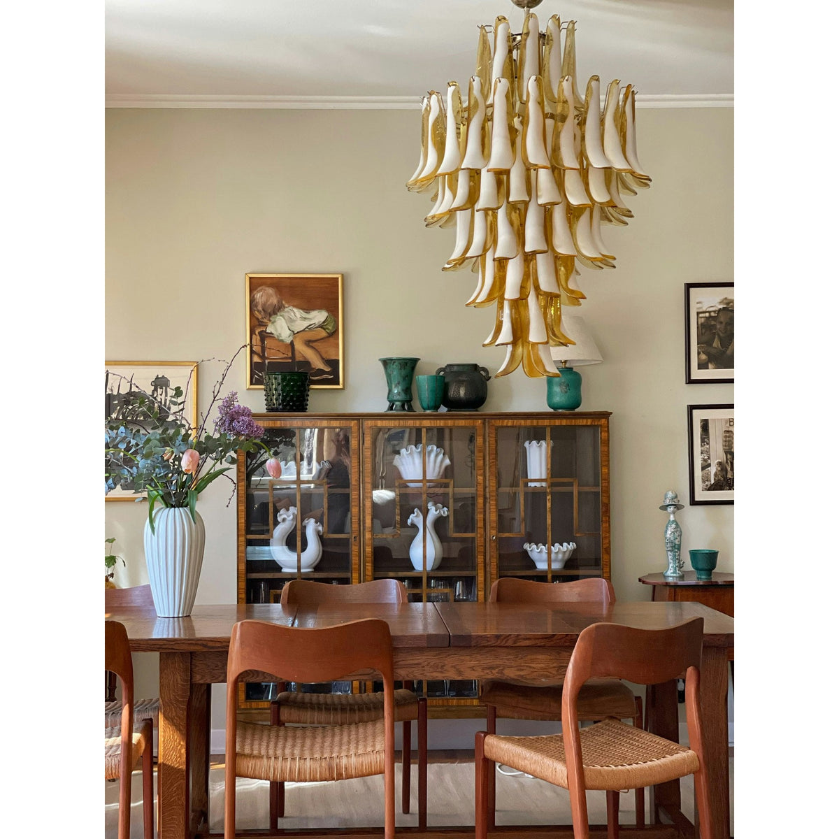 Caramello Murano Glass Petal Chandelier
