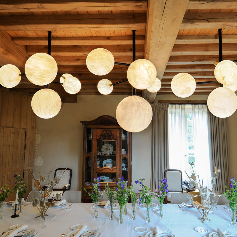 Glacera Sphere Delight - Modern Artistic Alabaster Chandelier Light