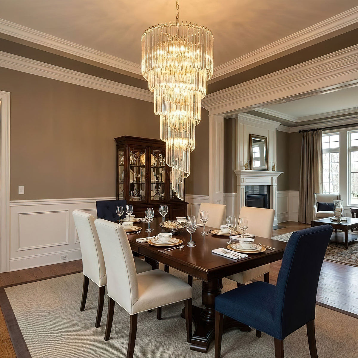 Crystal Spiral Wave Chandelier - CasaraHouse