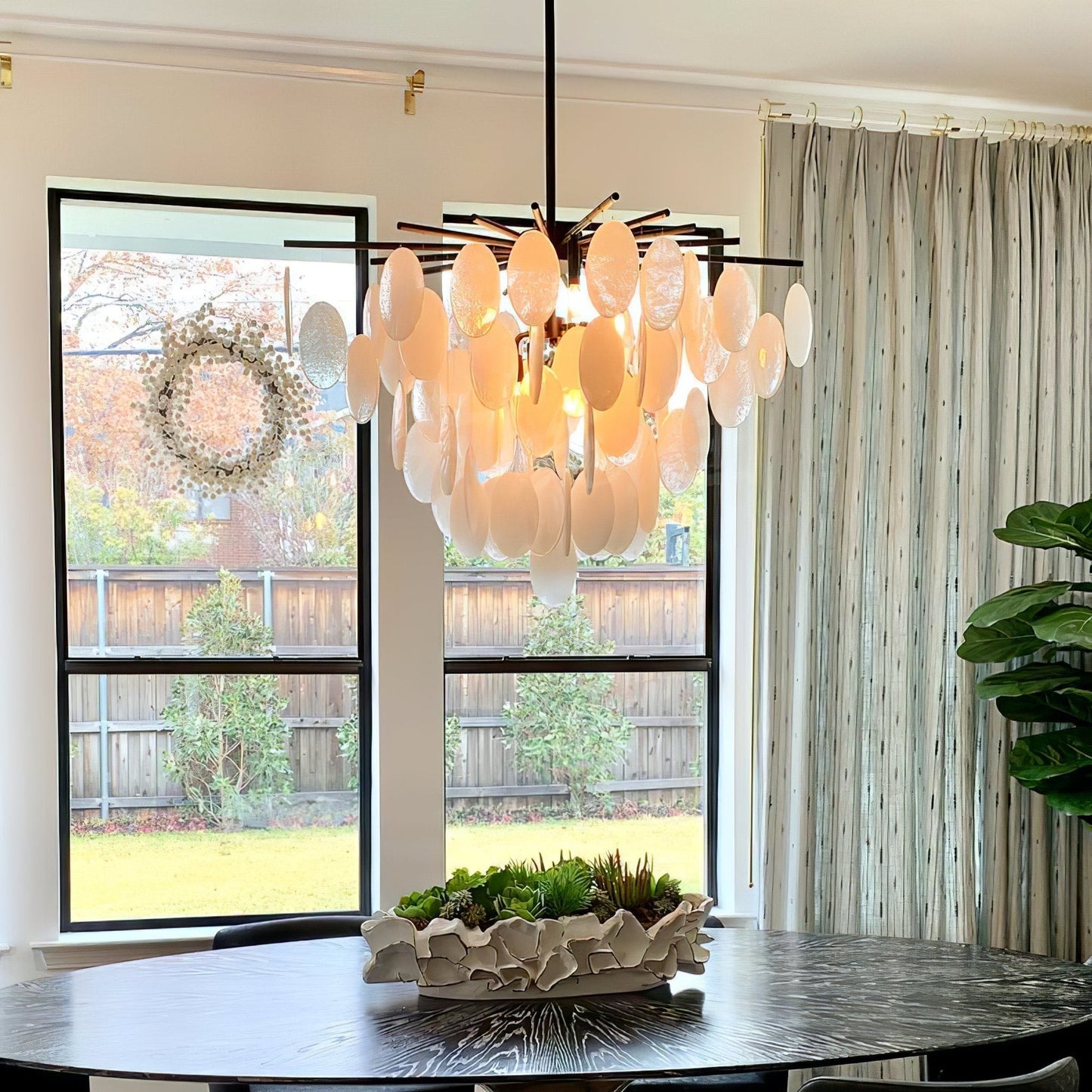 Exquisite Cascading Selenite Disc Chandelier - CasaraHouse