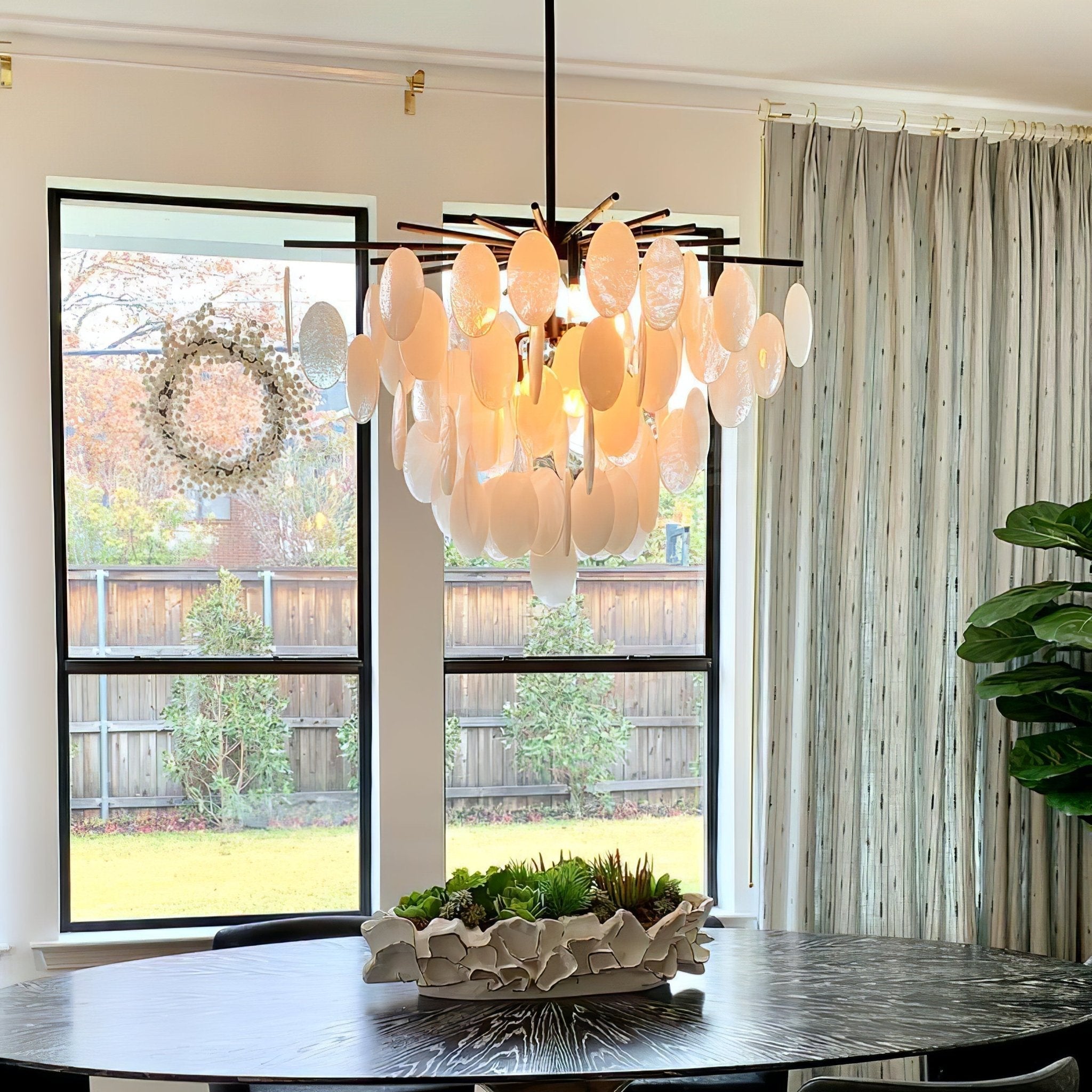 Luxury Cascading Selenite Disc Chandelier