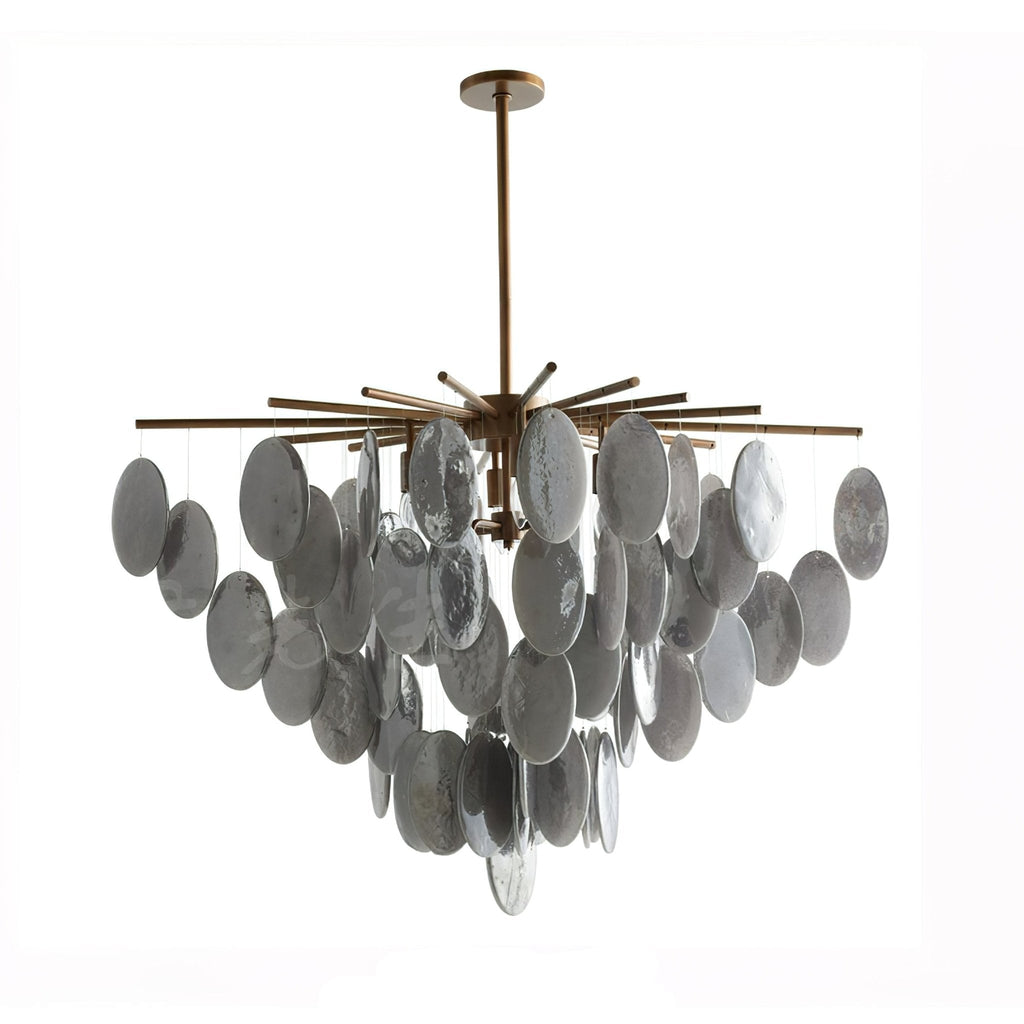 Luxury Cascading Selenite Disc Chandelier
