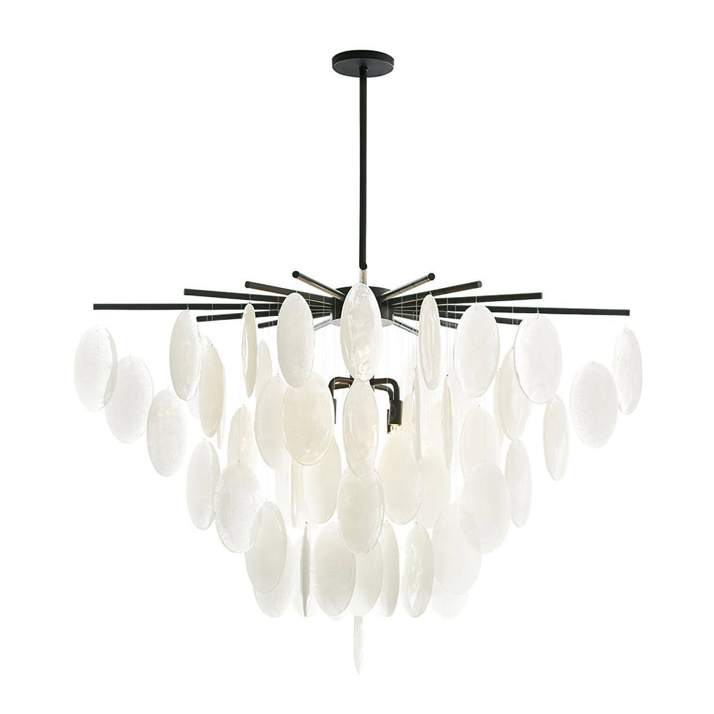 Exquisite Cascading Selenite Disc Chandelier - CasaraHouse