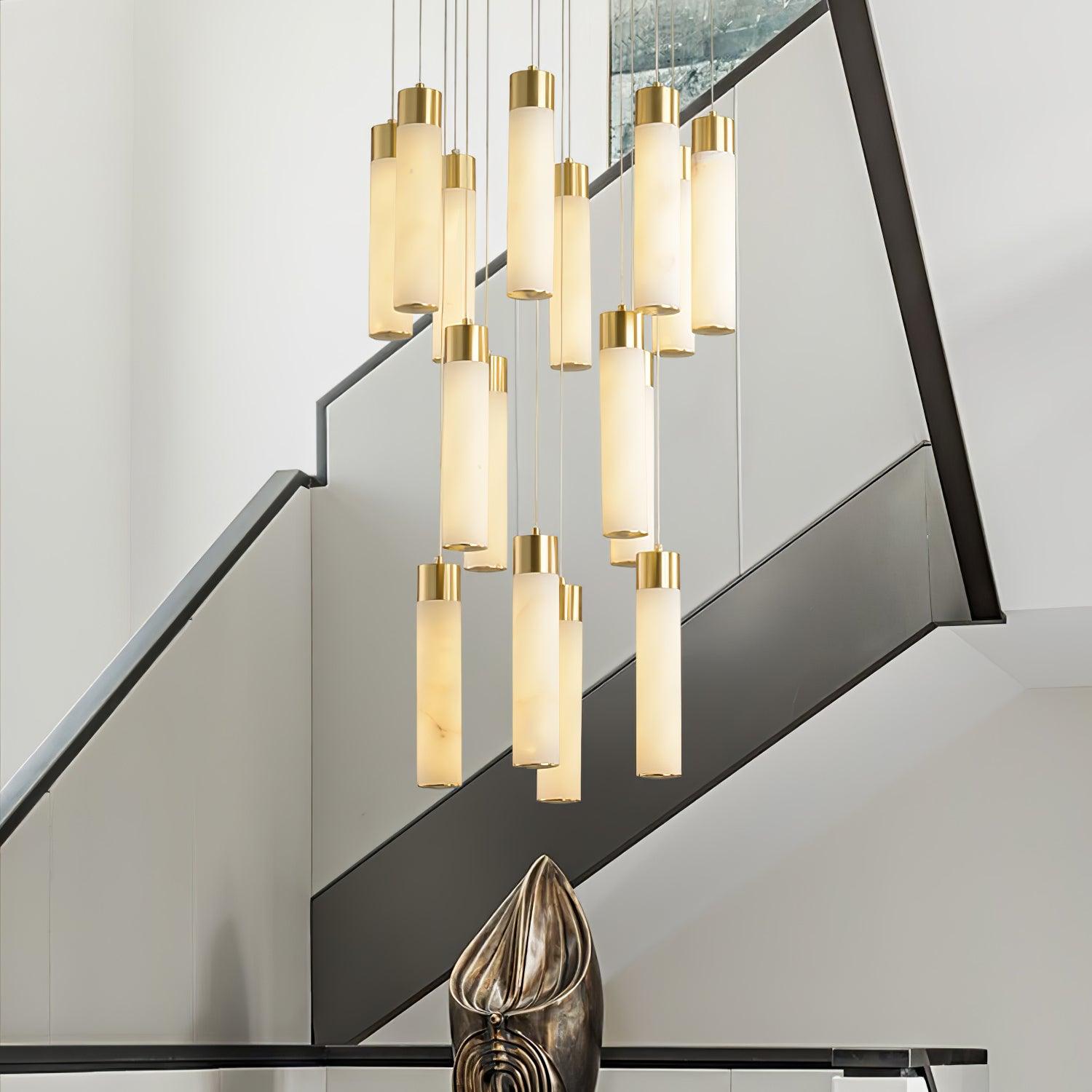 Luminous Alabaster Waterfall Chandelier Secondary image