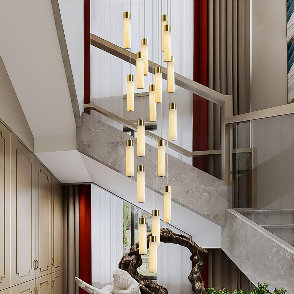 Luminous Alabaster Waterfall Chandelier - CasaraHouse