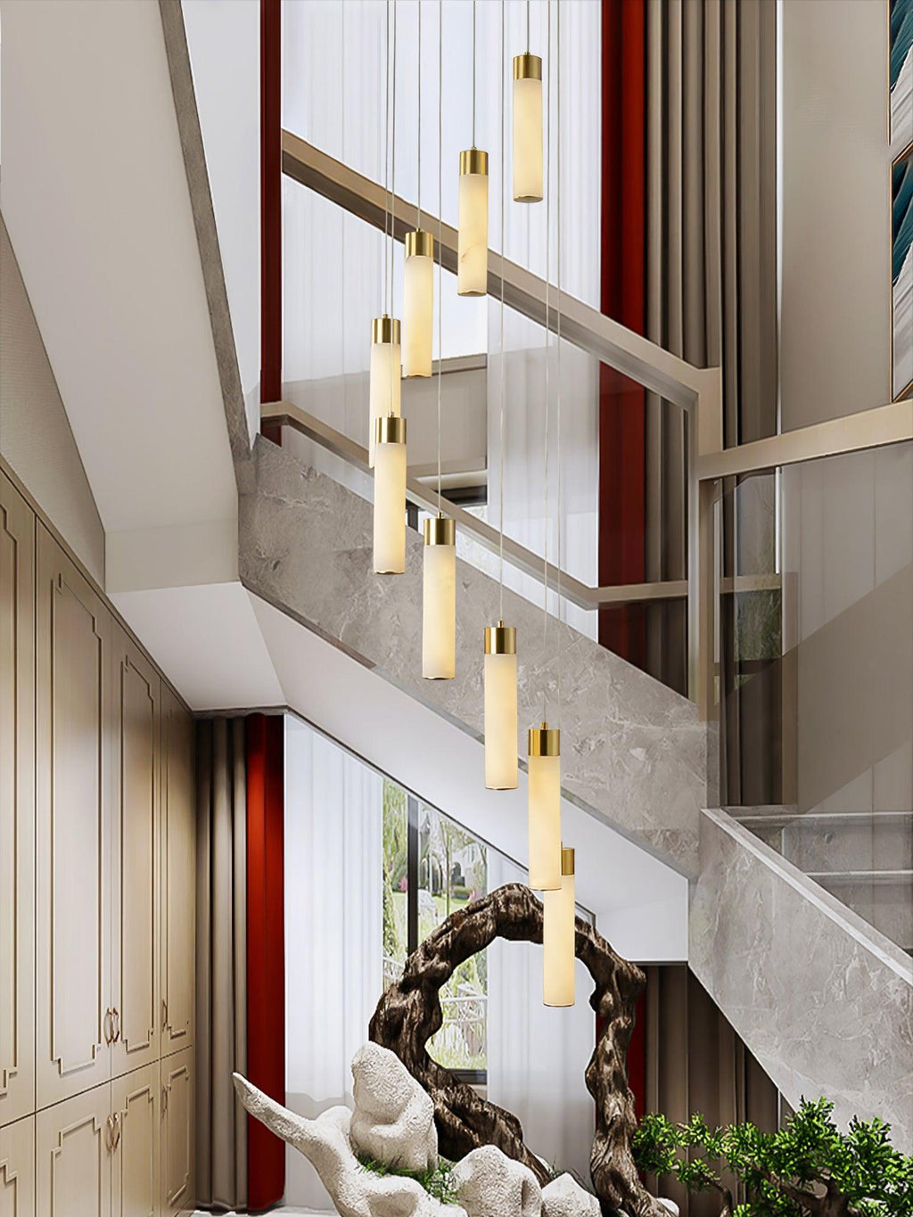 Luminous Alabaster Waterfall Chandelier - CasaraHouse