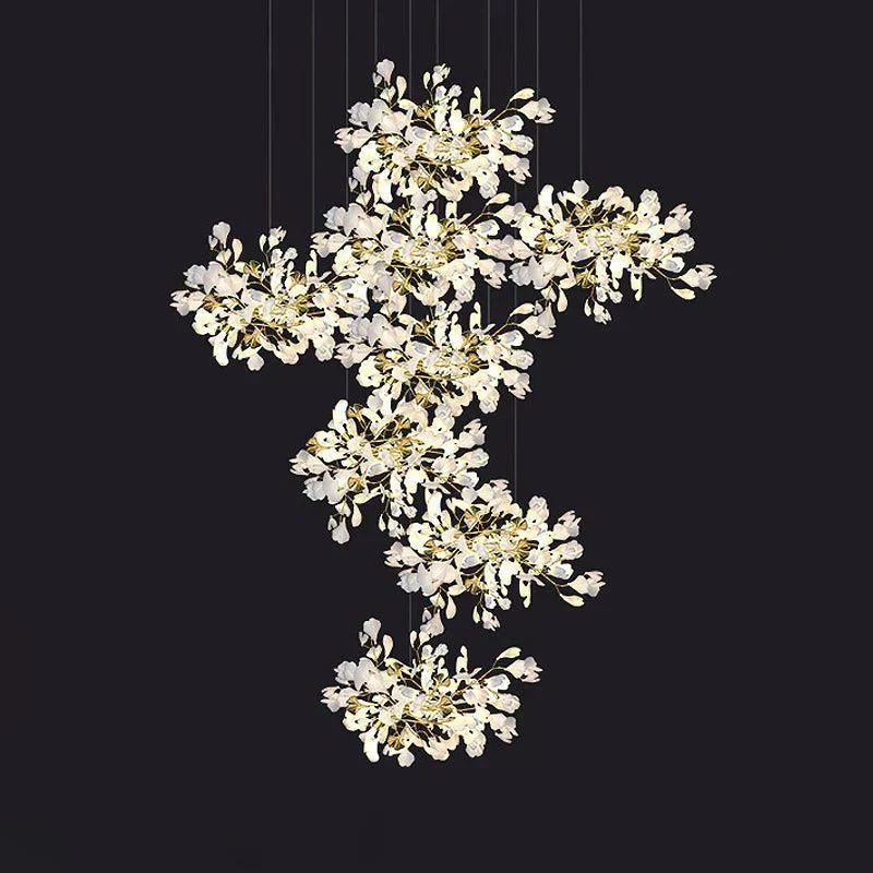 Ceramic Ginkgo Cascading Chandelier Secondary image