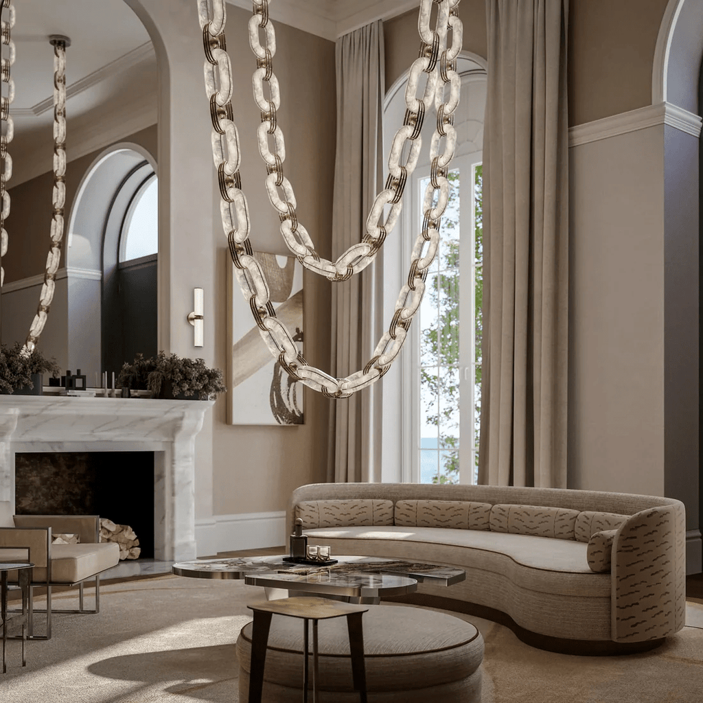 Chain Alabaster Link Chandelier
