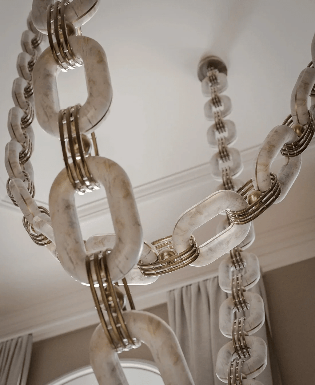 Chain Alabaster Link Chandelier