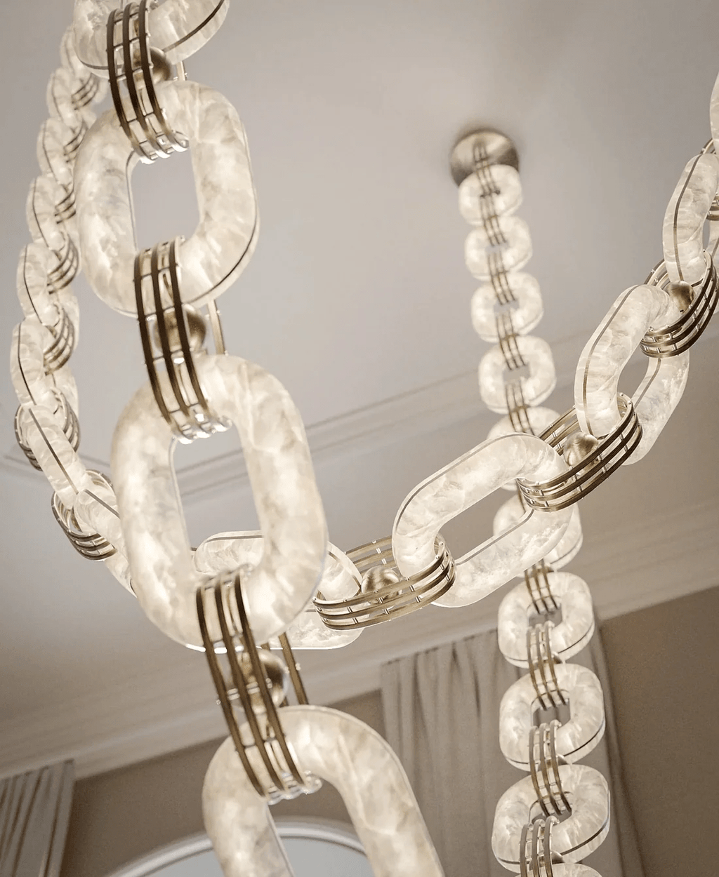 Chain Alabaster Link Chandelier