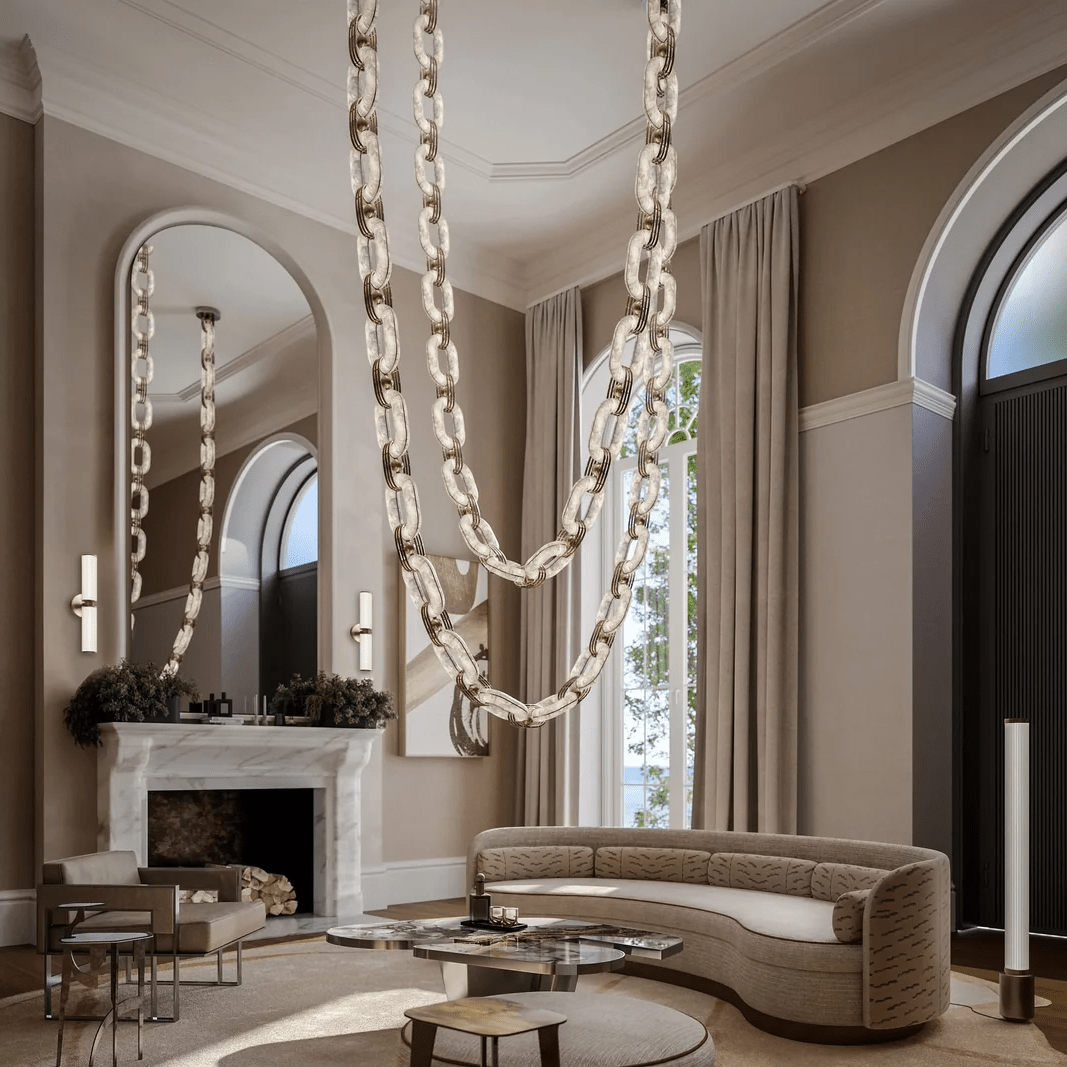 Chain Alabaster Link Chandelier Main image