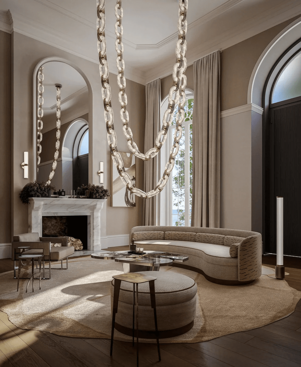 Chain Alabaster Link Chandelier