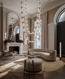 Chain Alabaster Link Chandelier