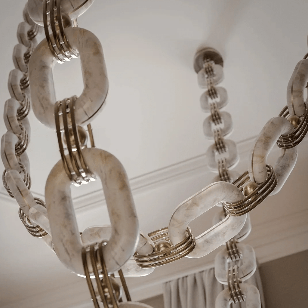 Chain Alabaster Link Chandelier