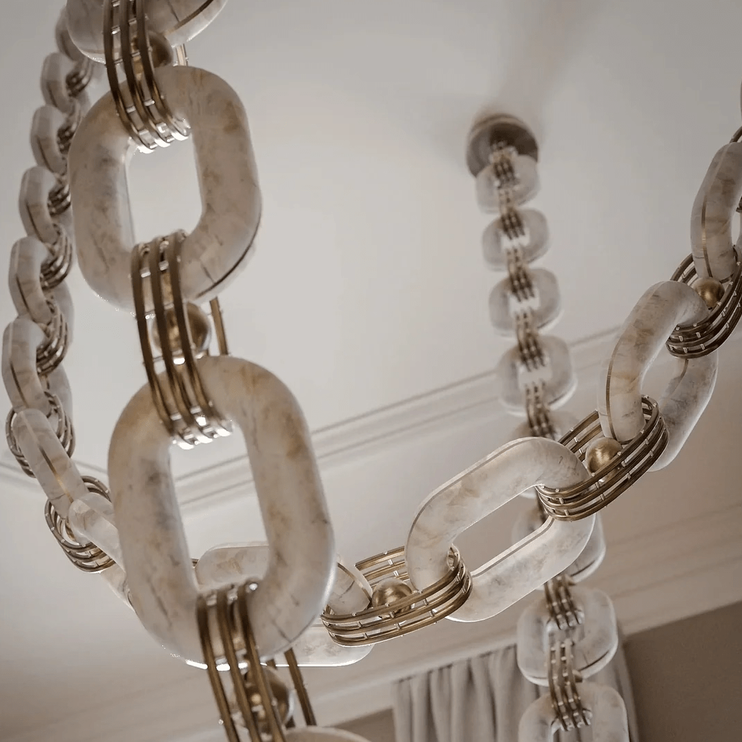 Chain Alabaster Link Chandelier