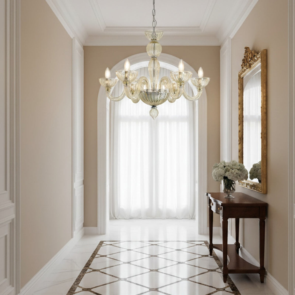 Champagne Ares Murano Glass Chandelier