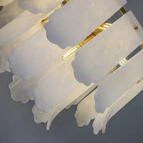 Alabaster Flake Brass Multi-Layer Chandelier Lamp